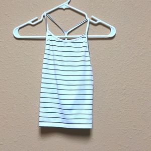 Black white stripe size small crop top